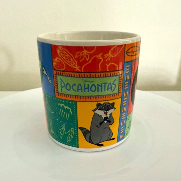 Disney Pocahontas Ceramic Mug 12 Oz Colorful Characters Design Collectible - Picture 3 of 10